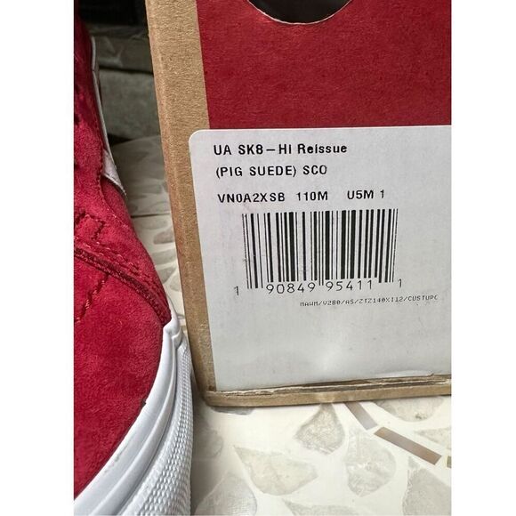 Vans UA SK8-Hi Reissue Pig Suede Red Old Skool Authentic Men's 11 New In Box - Picture 9 of 9